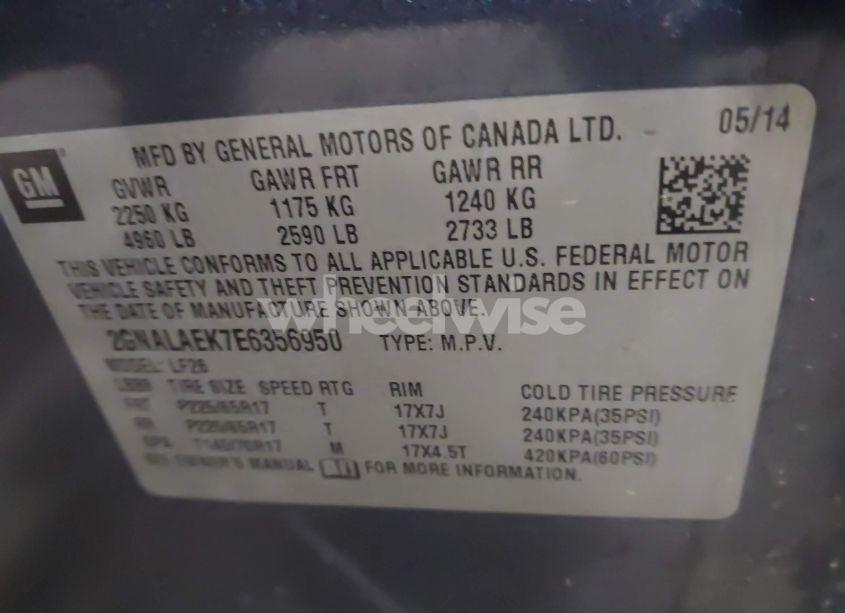 Photo 9 of 2014 Chevrolet Equinox LS (VIN 2GNALAEK7E6356950)