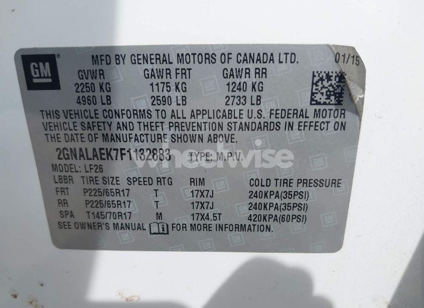 Photo 9 of 2015 Chevrolet Equinox LS (VIN 2GNALAEK7F1132883)