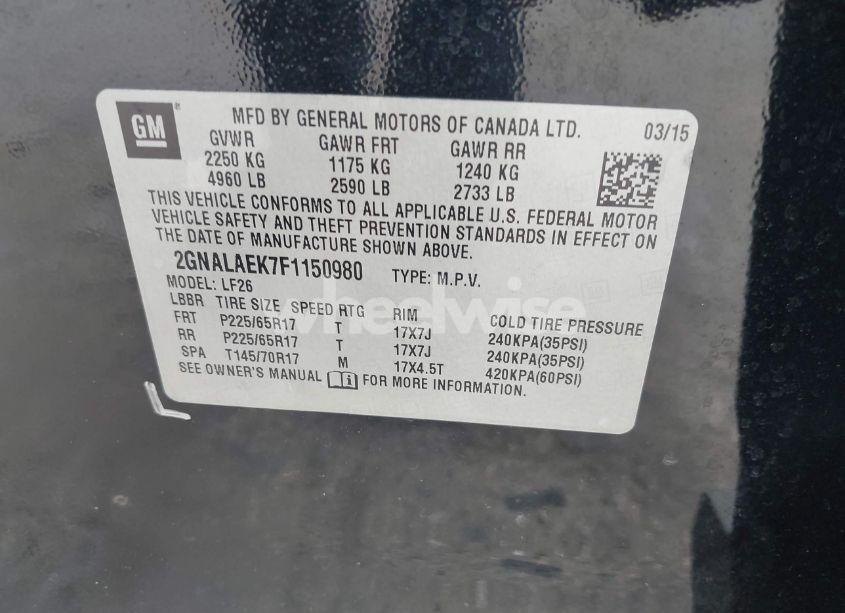 Photo 9 of 2015 Chevrolet Equinox LS (VIN 2GNALAEK7F1150980)