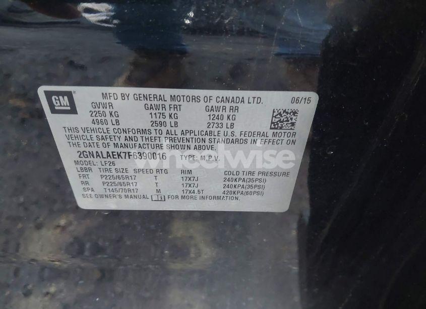 Photo 9 of 2015 Chevrolet Equinox LS (VIN 2GNALAEK7F6390016)