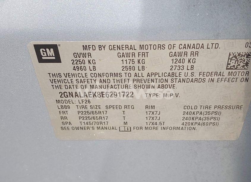 Photo 9 of 2014 Chevrolet Equinox LS (VIN 2GNALAEK8E6291722)