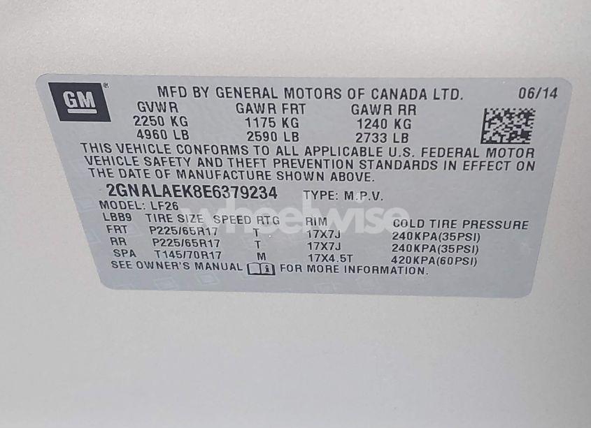 Photo 9 of 2014 Chevrolet Equinox LS (VIN 2GNALAEK8E6379234)