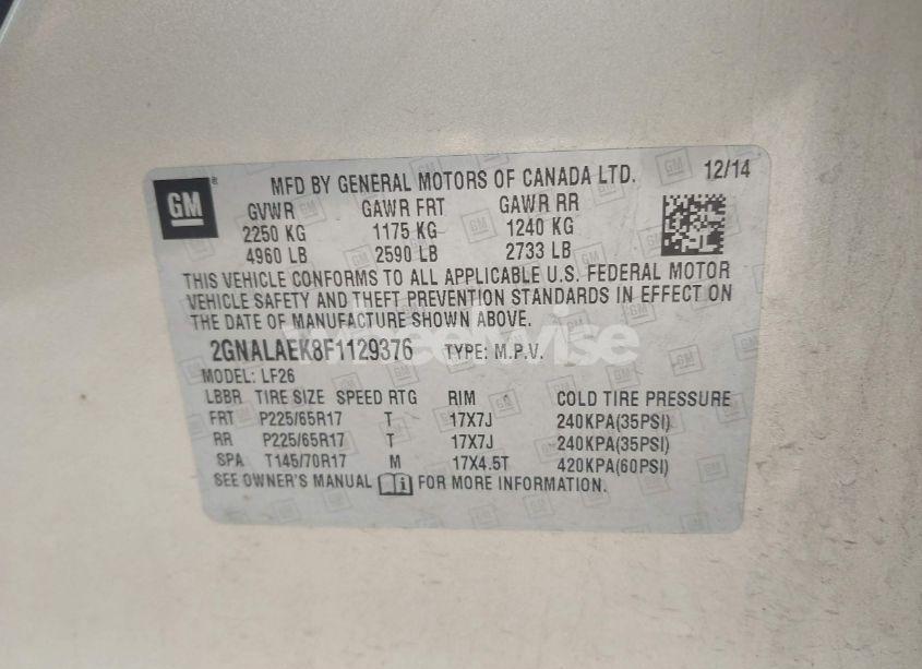 Photo 9 of 2015 Chevrolet Equinox LS (VIN 2GNALAEK8F1129376)