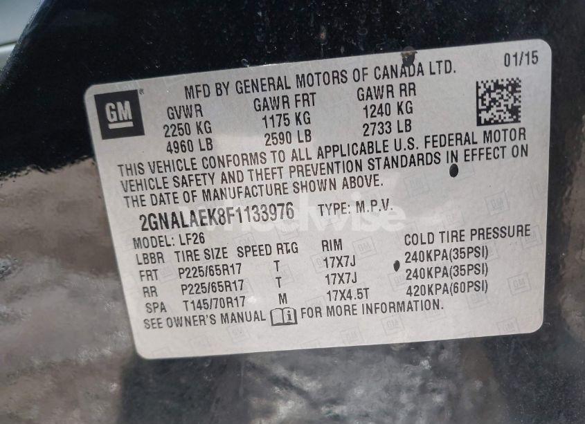 Photo 9 of 2015 Chevrolet Equinox LS (VIN 2GNALAEK8F1133976)
