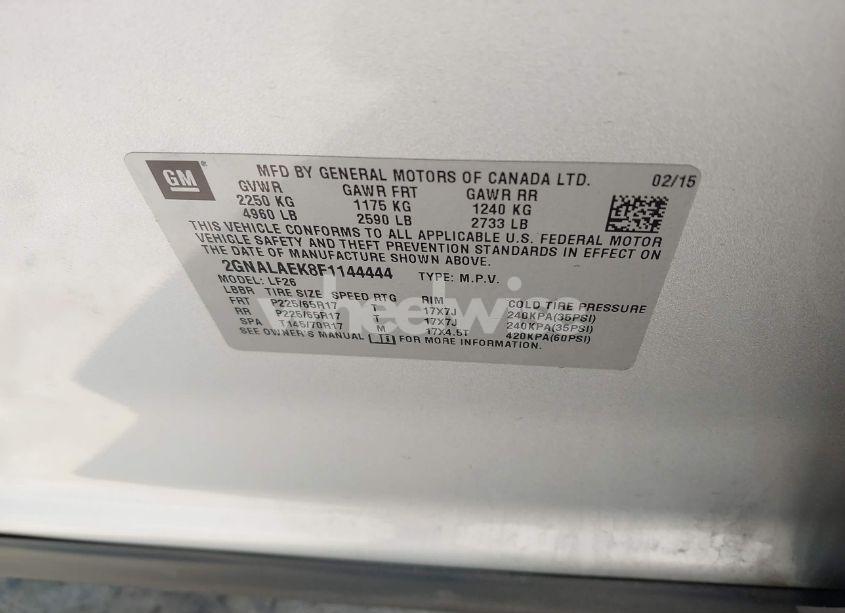 Photo 9 of 2015 Chevrolet Equinox LS (VIN 2GNALAEK8F1144444)