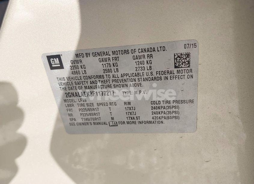 Photo 9 of 2015 Chevrolet Equinox LS (VIN 2GNALAEK8F1177217)