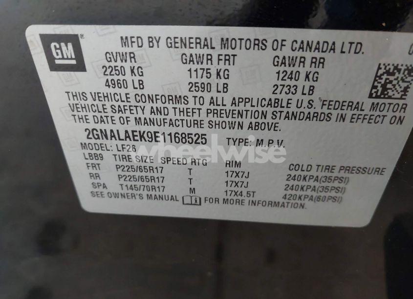 Photo 9 of 2014 Chevrolet Equinox LS (VIN 2GNALAEK9E1168525)