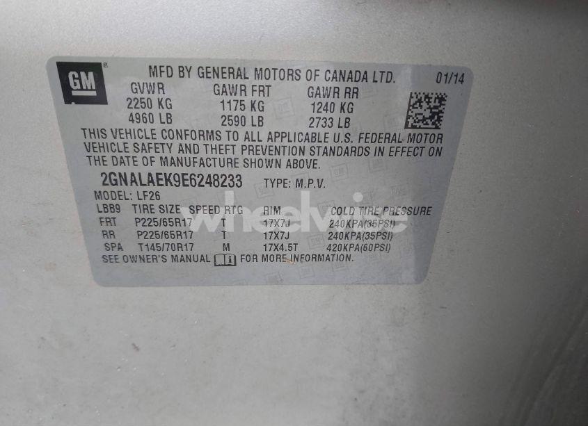 Photo 9 of 2014 Chevrolet Equinox LS (VIN 2GNALAEK9E6248233)