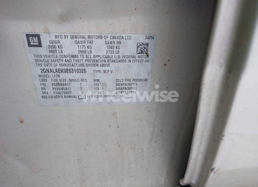 Photo 9 of 2014 Chevrolet Equinox LS (VIN 2GNALAEK9E6310326)