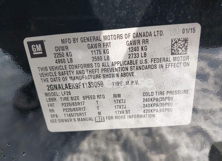 Photo 9 of 2015 Chevrolet Equinox LS (VIN 2GNALAEK9F1133050)