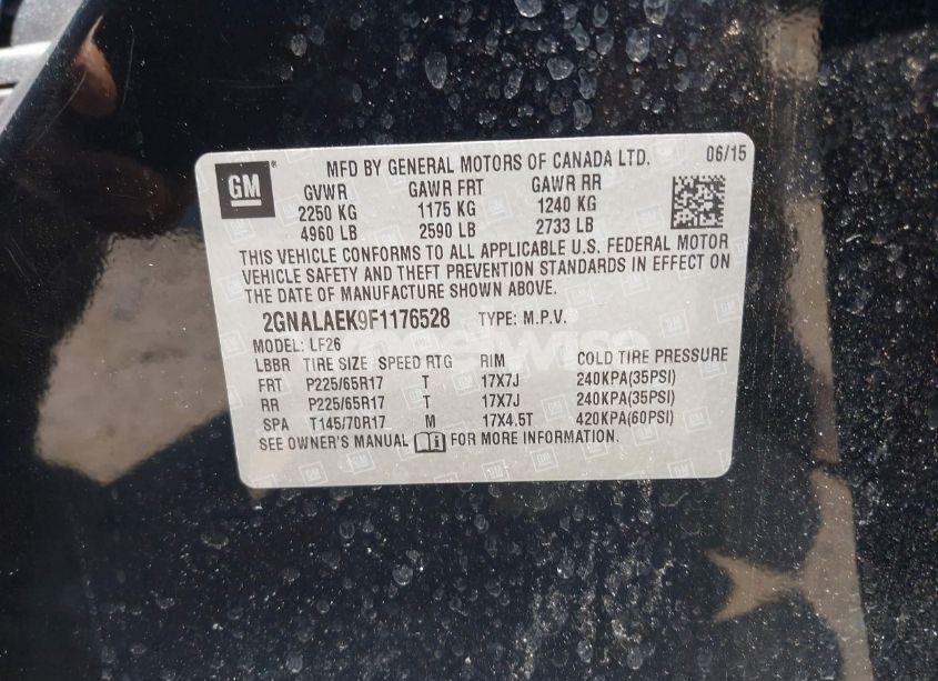 Photo 9 of 2015 Chevrolet Equinox LS (VIN 2GNALAEK9F1176528)