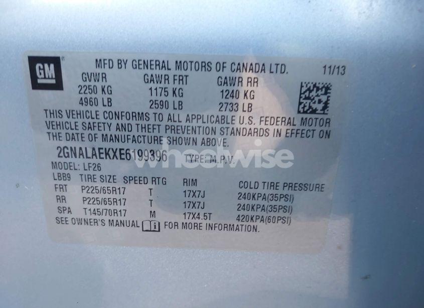 Photo 9 of 2014 Chevrolet Equinox LS (VIN 2GNALAEKXE6199396)