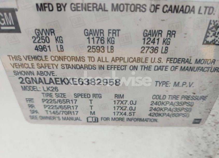 Photo 9 of 2014 Chevrolet Equinox LS (VIN 2GNALAEKXE6382958)