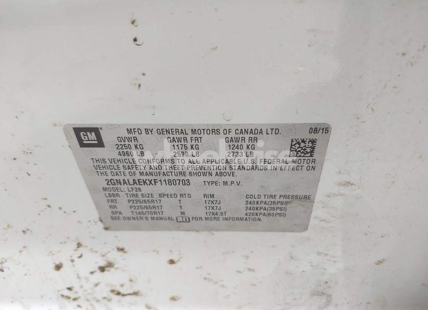 Photo 9 of 2015 Chevrolet Equinox LS (VIN 2GNALAEKXF1180703)