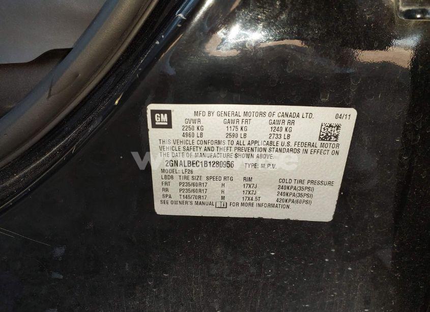 Photo 9 of 2011 Chevrolet Equinox LS (VIN 2GNALBEC1B1280956)