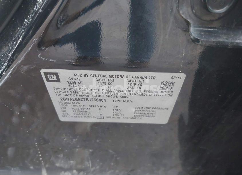 Photo 9 of 2011 Chevrolet Equinox LS (VIN 2GNALBEC7B1256404)