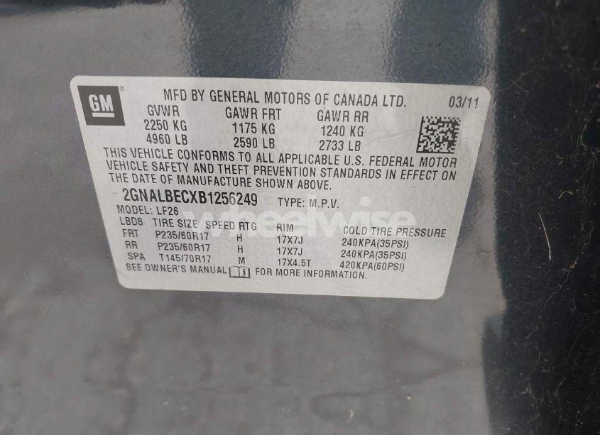 Photo 9 of 2011 Chevrolet Equinox LS (VIN 2GNALBECXB1256249)