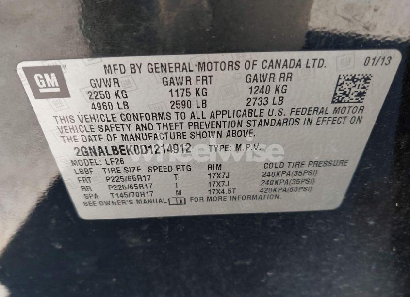 Photo 9 of 2013 Chevrolet Equinox LS (VIN 2GNALBEK0D1214912)