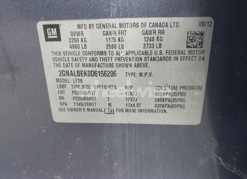 Photo 9 of 2013 Chevrolet Equinox LS (VIN 2GNALBEK0D6156206)