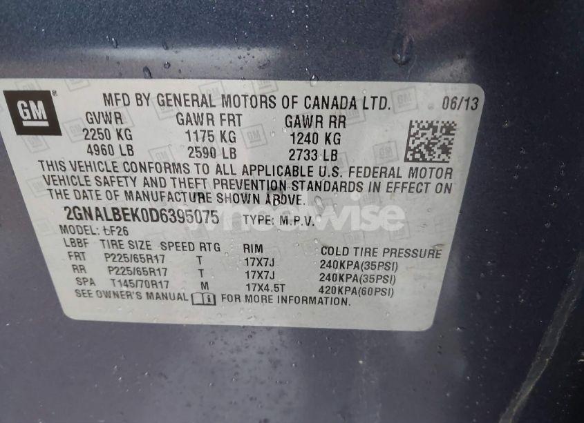 Photo 9 of 2013 Chevrolet Equinox LS (VIN 2GNALBEK0D6395075)