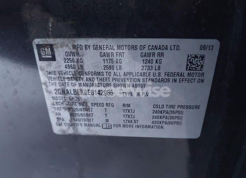 Photo 9 of 2014 Chevrolet Equinox 1LT (VIN 2GNALBEK0E6142985)