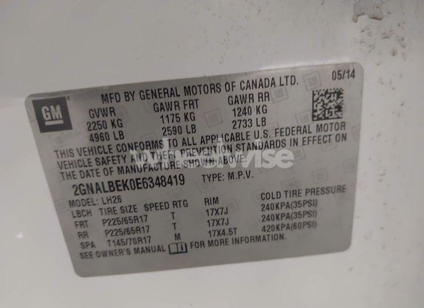 Photo 9 of 2014 Chevrolet Equinox 1LT (VIN 2GNALBEK0E6348419)