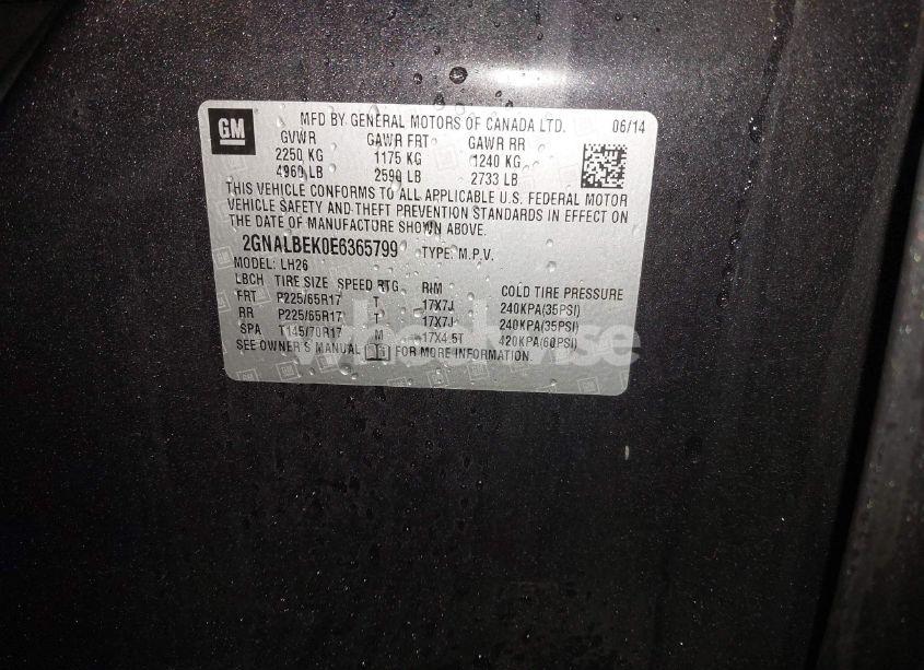 Photo 9 of 2014 Chevrolet Equinox 1LT (VIN 2GNALBEK0E6365799)