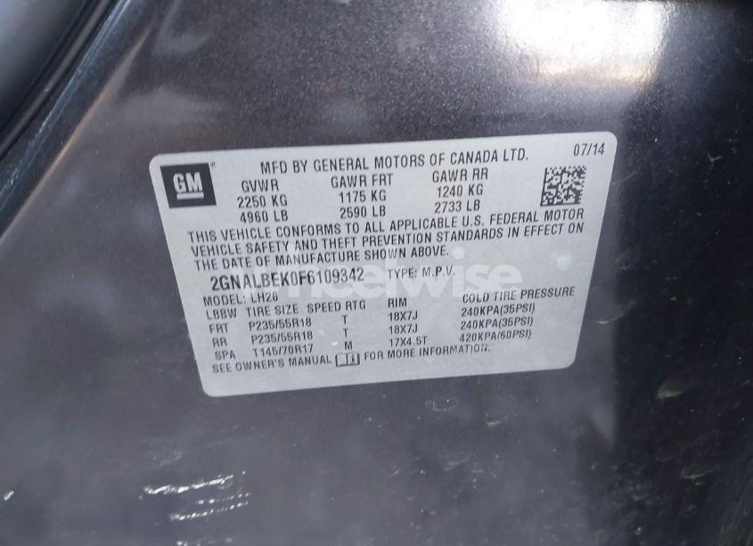 Photo 9 of 2015 Chevrolet Equinox 1LT (VIN 2GNALBEK0F6109342)