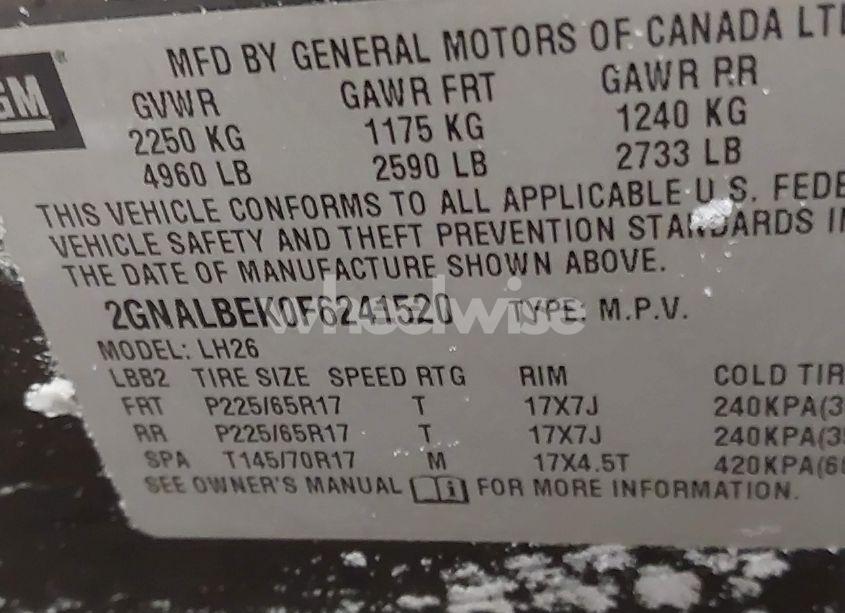 Photo 9 of 2015 Chevrolet Equinox 1LT (VIN 2GNALBEK0F6241520)