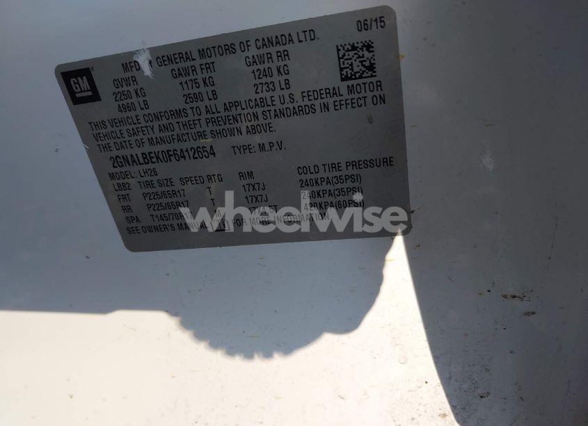 Photo 9 of 2015 Chevrolet Equinox 1LT (VIN 2GNALBEK0F6412654)