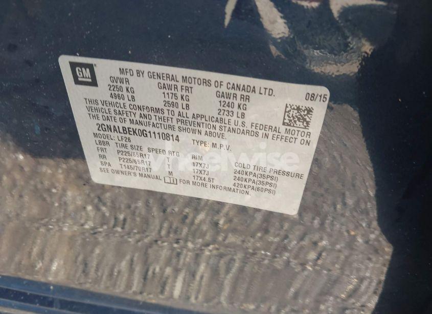 Photo 9 of 2016 Chevrolet Equinox LS (VIN 2GNALBEK0G1110814)