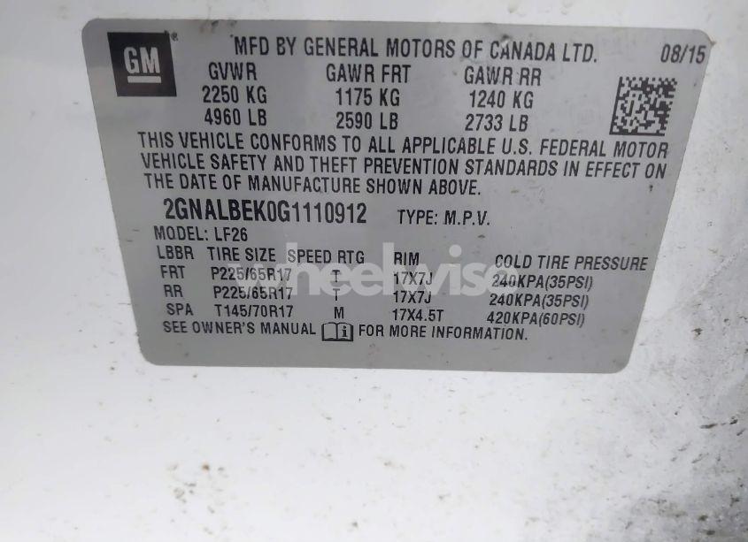 Photo 9 of 2016 Chevrolet Equinox LS (VIN 2GNALBEK0G1110912)