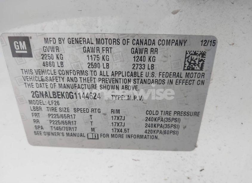 Photo 9 of 2016 Chevrolet Equinox LS (VIN 2GNALBEK0G1144624)