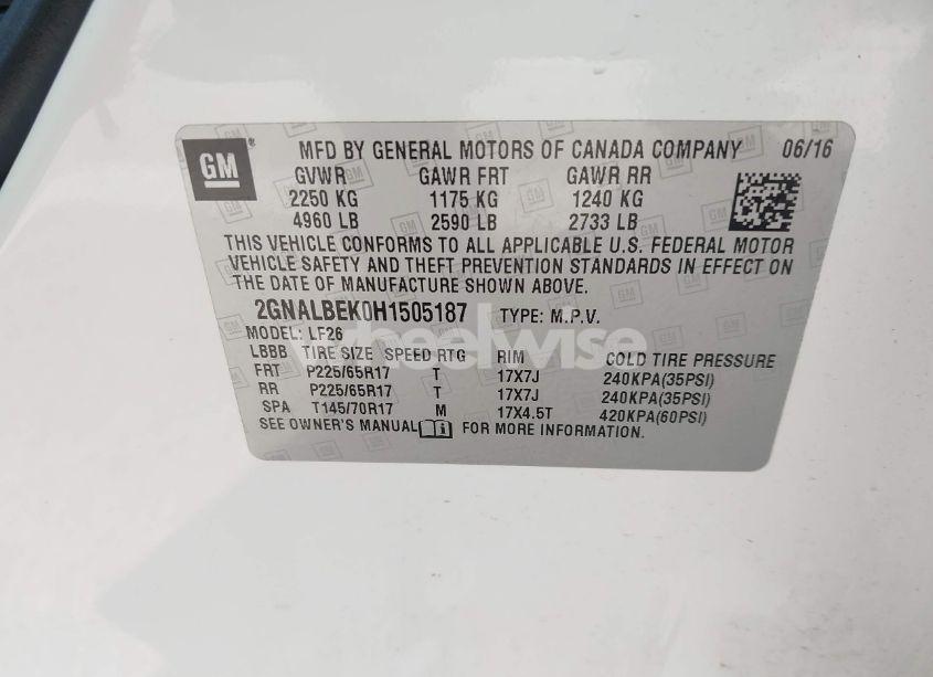 Photo 9 of 2017 Chevrolet Equinox LS (VIN 2GNALBEK0H1505187)