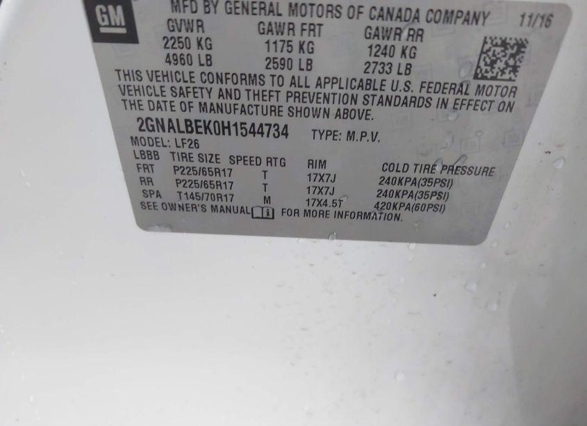 Photo 9 of 2017 Chevrolet Equinox LS (VIN 2GNALBEK0H1544734)