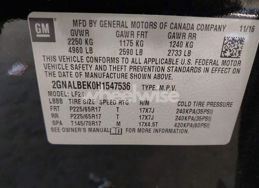 Photo 9 of 2017 Chevrolet Equinox LS (VIN 2GNALBEK0H1547536)