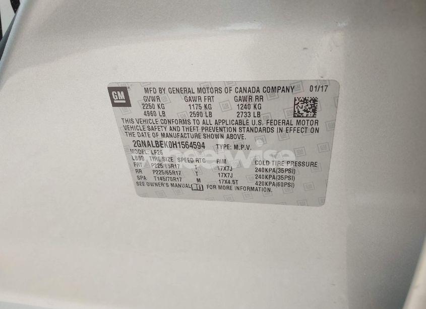 Photo 9 of 2017 Chevrolet Equinox LS (VIN 2GNALBEK0H1564594)