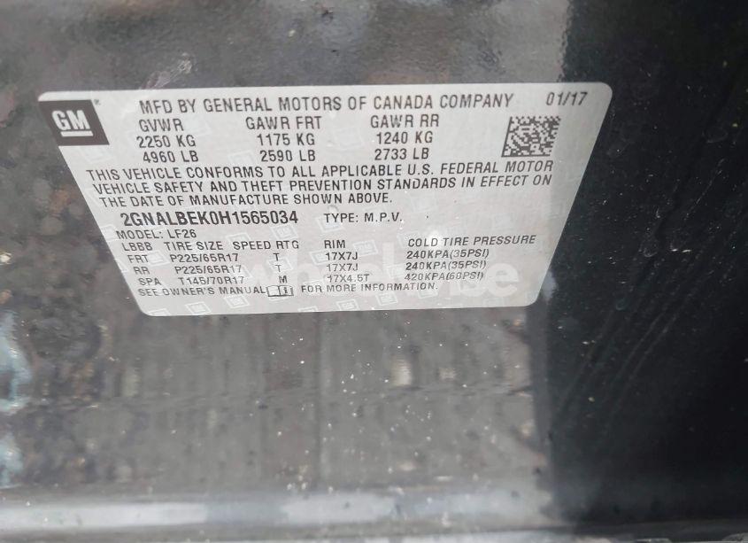 Photo 9 of 2017 Chevrolet Equinox LS (VIN 2GNALBEK0H1565034)