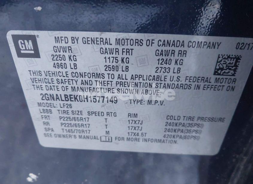 Photo 9 of 2017 Chevrolet Equinox LS (VIN 2GNALBEK0H1577149)