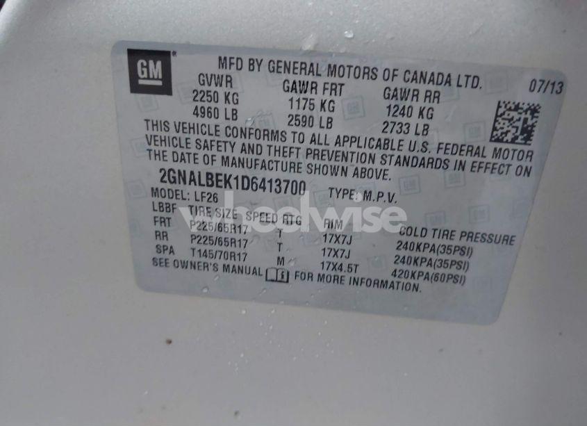 Photo 9 of 2013 Chevrolet Equinox LS (VIN 2GNALBEK1D6413700)