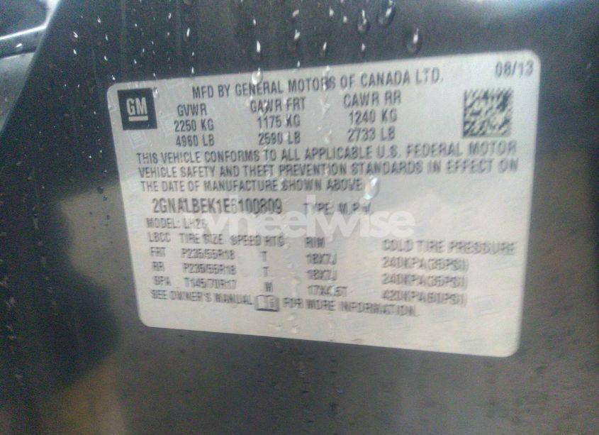 Photo 9 of 2014 Chevrolet Equinox 1LT (VIN 2GNALBEK1E6100809)