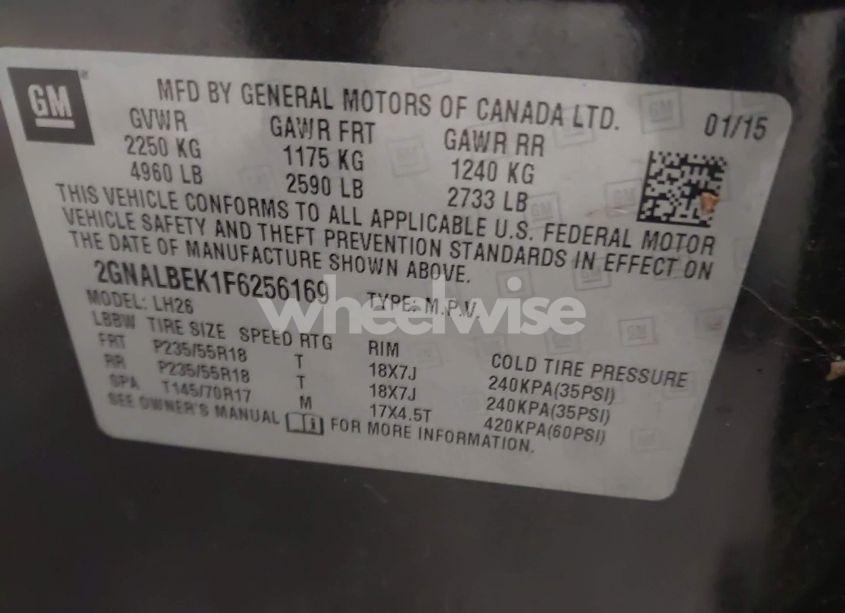 Photo 9 of 2015 Chevrolet Equinox 1LT (VIN 2GNALBEK1F6256169)