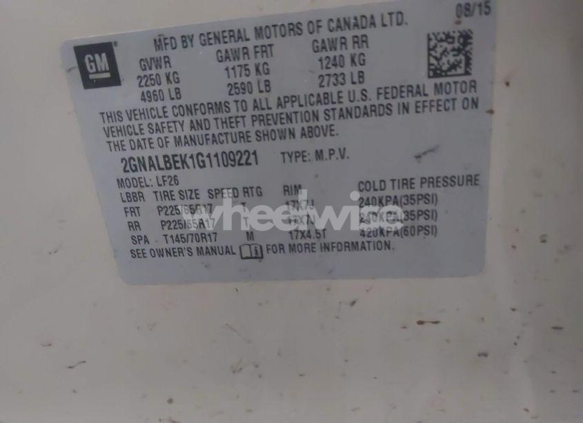 Photo 9 of 2016 Chevrolet Equinox LS (VIN 2GNALBEK1G1109221)