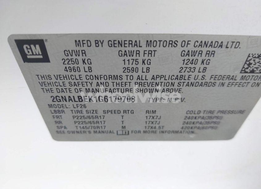 Photo 9 of 2016 Chevrolet Equinox LS (VIN 2GNALBEK1G6179708)