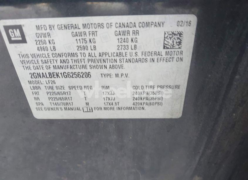 Photo 9 of 2016 Chevrolet Equinox LS (VIN 2GNALBEK1G6256206)