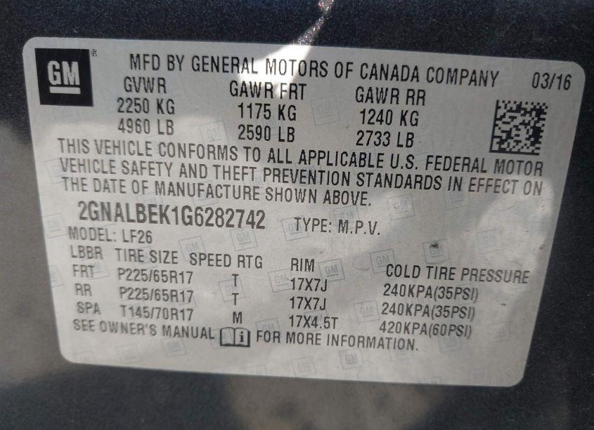 Photo 9 of 2016 Chevrolet Equinox LS (VIN 2GNALBEK1G6282742)