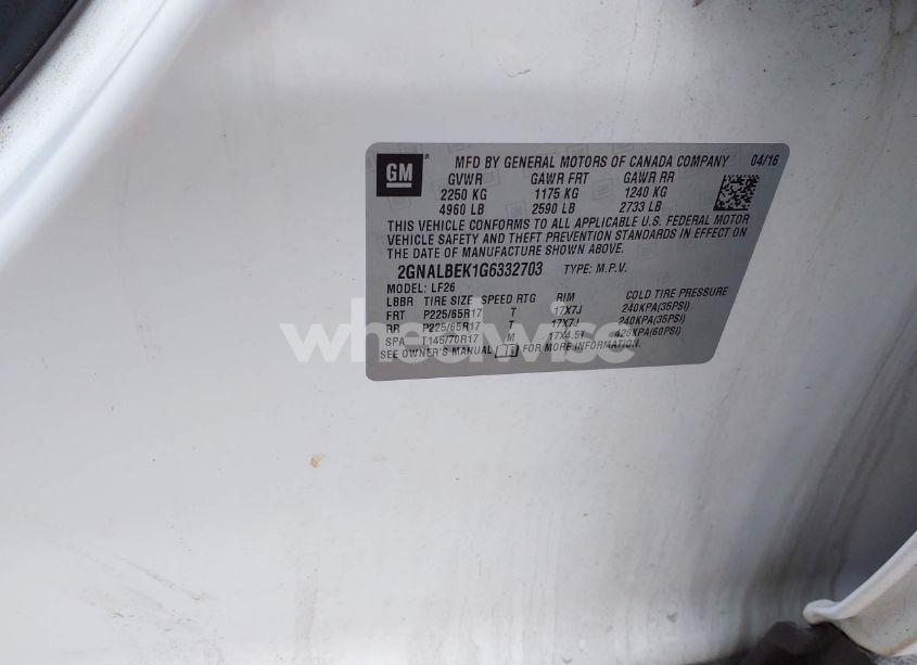 Photo 9 of 2016 Chevrolet Equinox LS (VIN 2GNALBEK1G6332703)