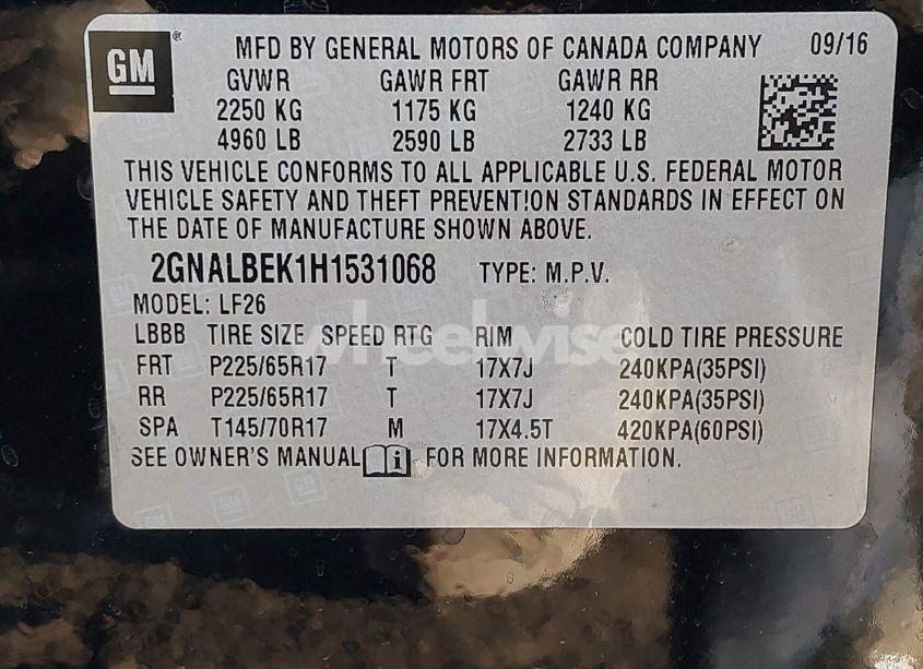 Photo 9 of 2017 Chevrolet Equinox LS (VIN 2GNALBEK1H1531068)