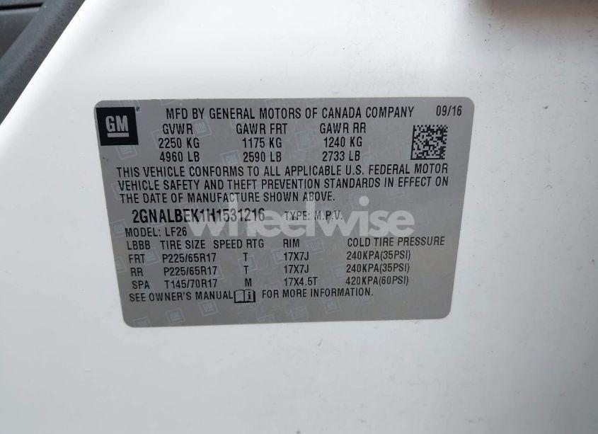 Photo 9 of 2017 Chevrolet Equinox LS (VIN 2GNALBEK1H1531216)