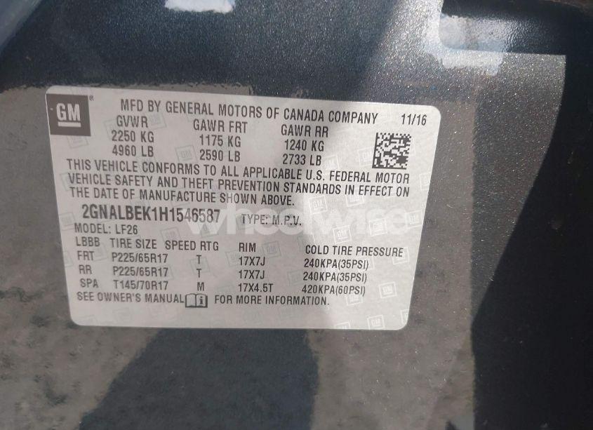 Photo 9 of 2017 Chevrolet Equinox LS (VIN 2GNALBEK1H1546587)